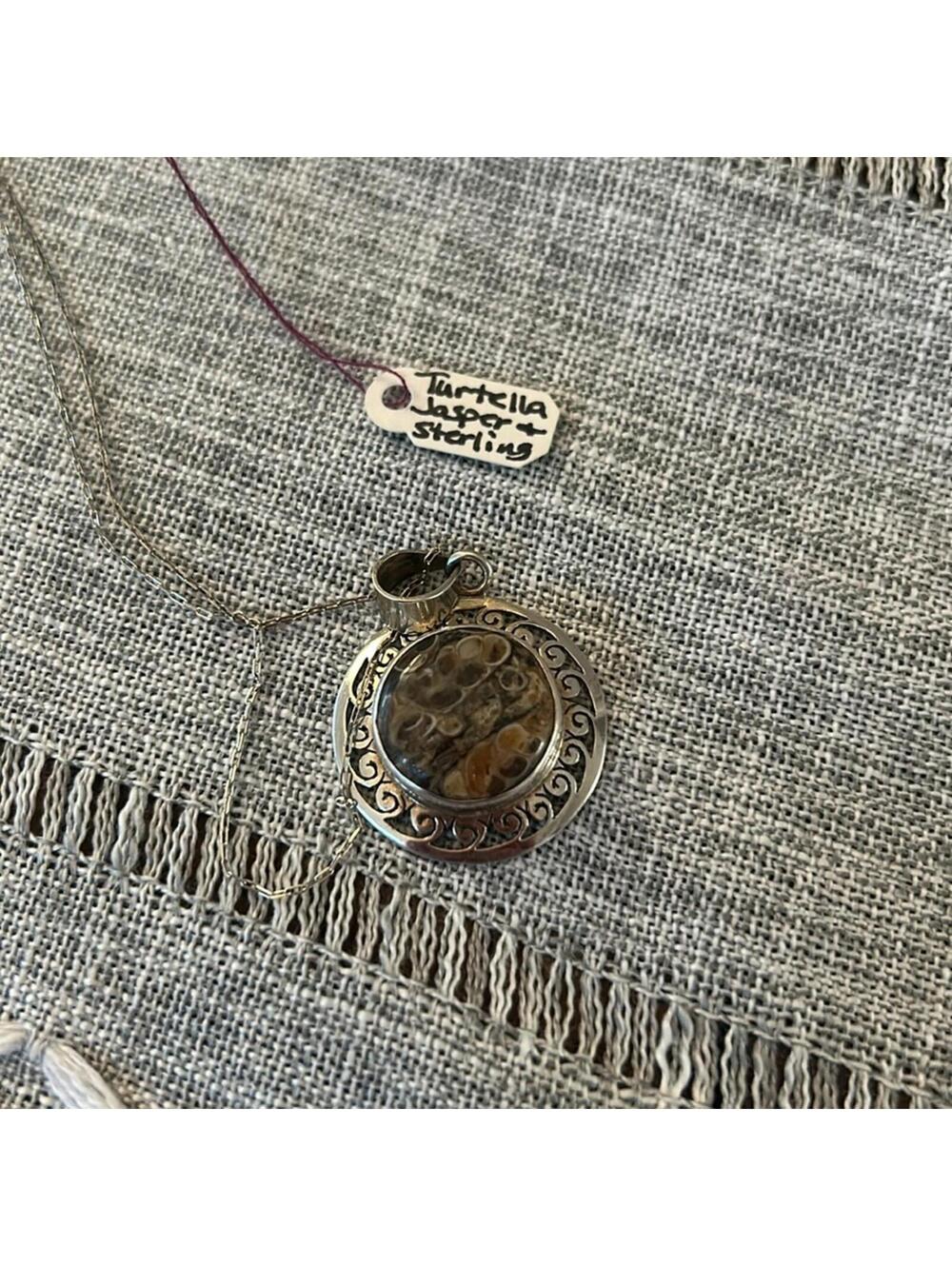 Turtella jasper and sterling on sterling necklace
